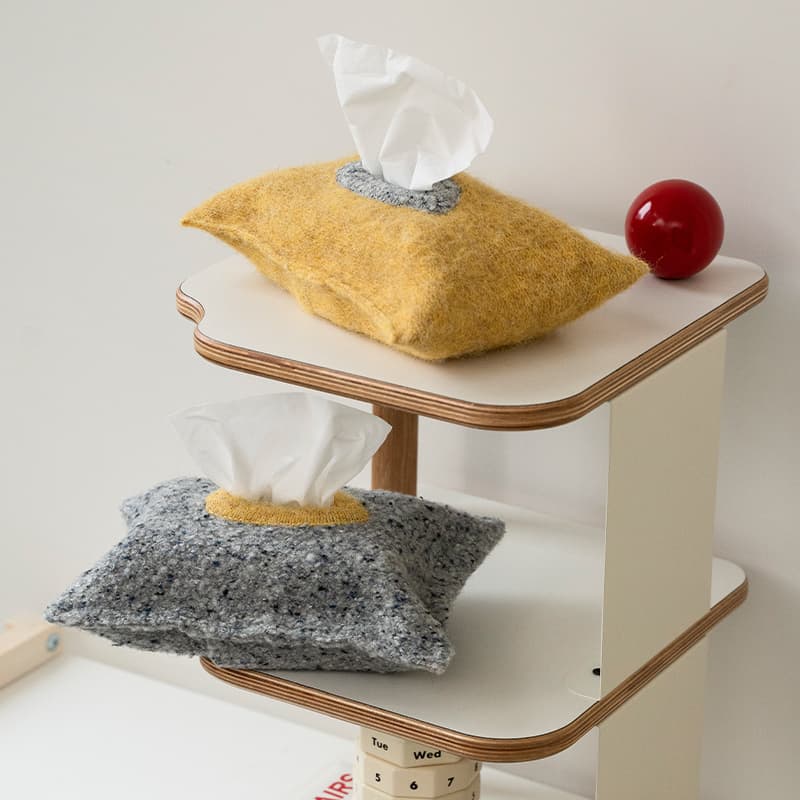 ティッシュケース ふわもこ布製ティッシュカバー