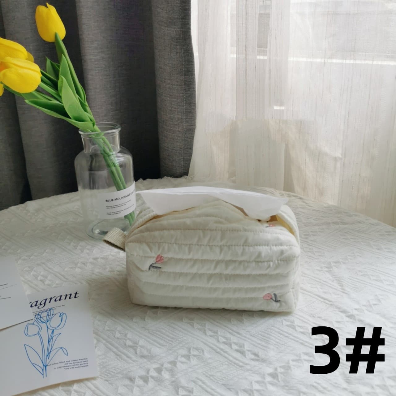 ティッシュケース フェルト花柄ティッシュカバー吊り下げ可能なかわいいケース