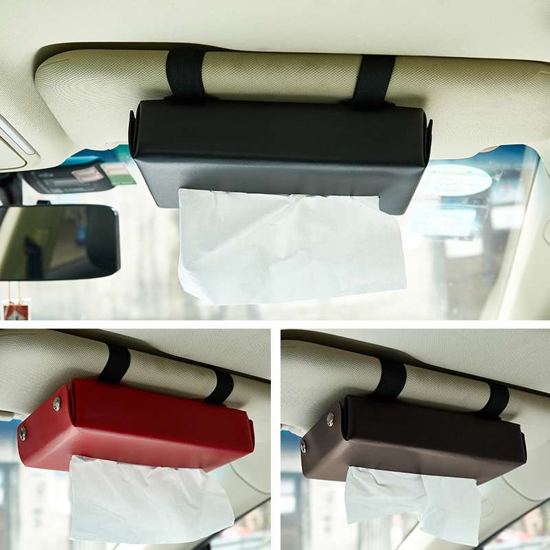 ティッシュケース　取り付けられるレザー調車内用高級ティッシュケース