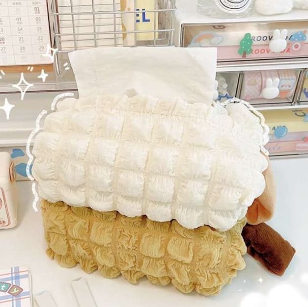 ティッシュケース　布製のおしゃれかわいいふわもこ壁掛けティッシュケース