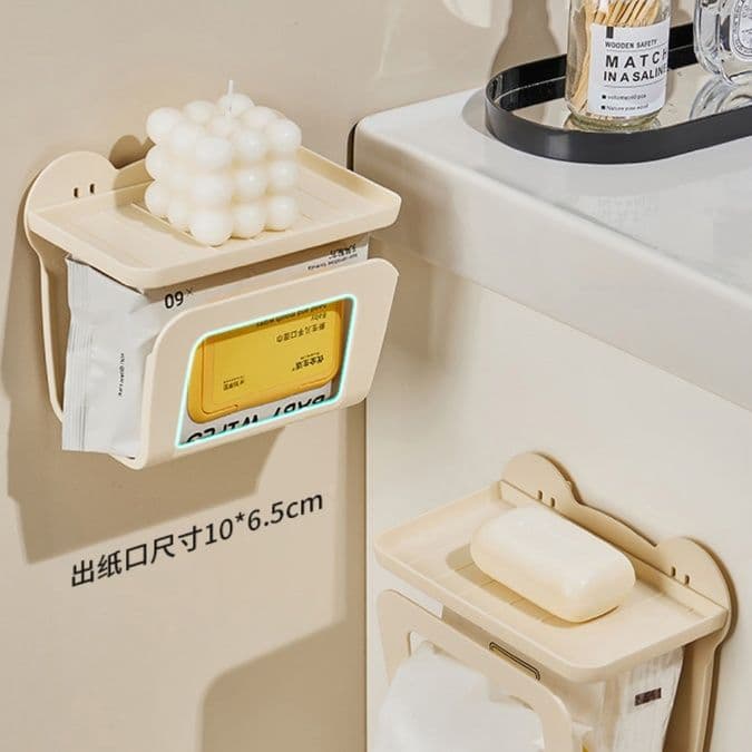 ティッシュケース 壁掛け多機能プラスチック製ティッシュボックス