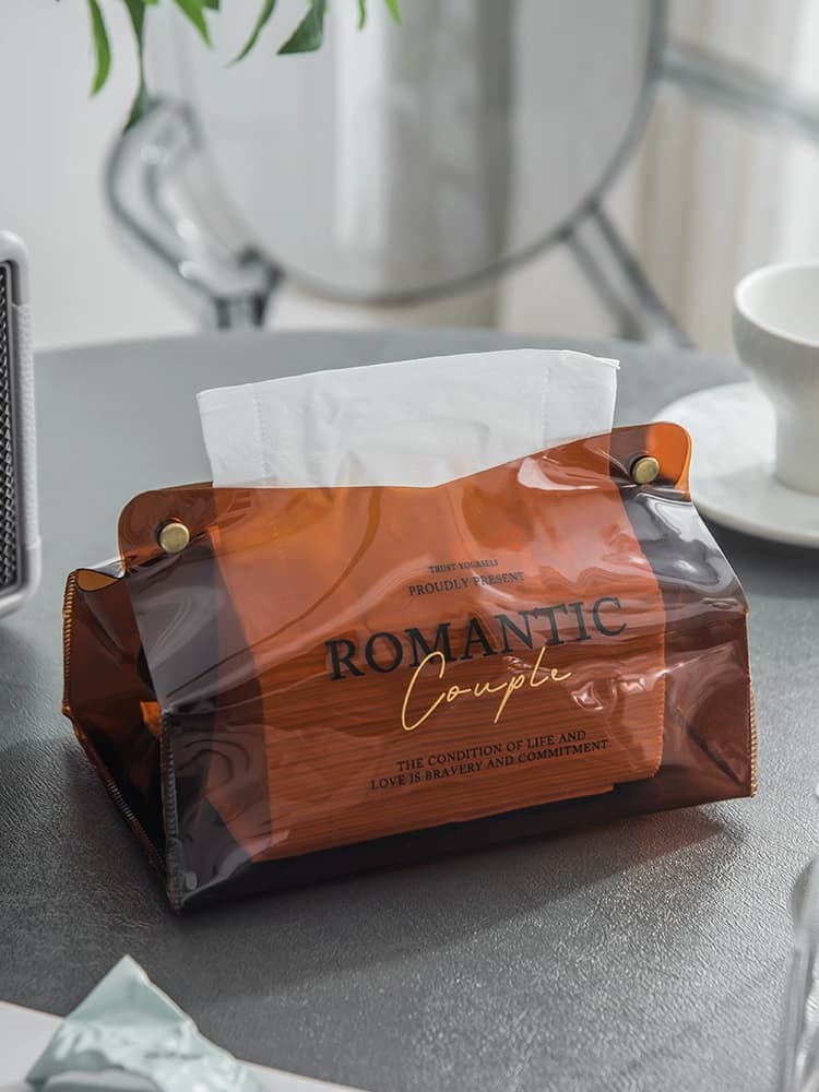 ティッシュケース　残量が分かるクリアティッシュケース