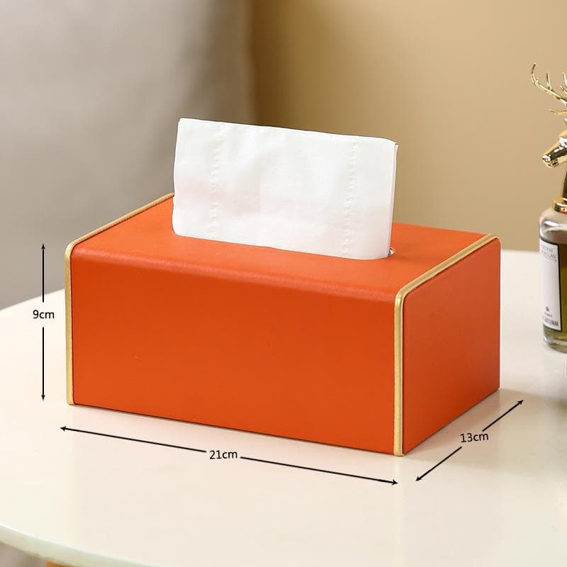 ティッシュケース レザー調シンプルスタイルティッシュボックス