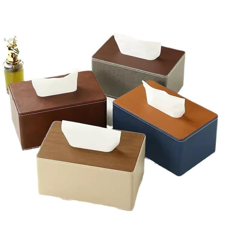 ティッシュケース 上質レザー調ティッシュボックス