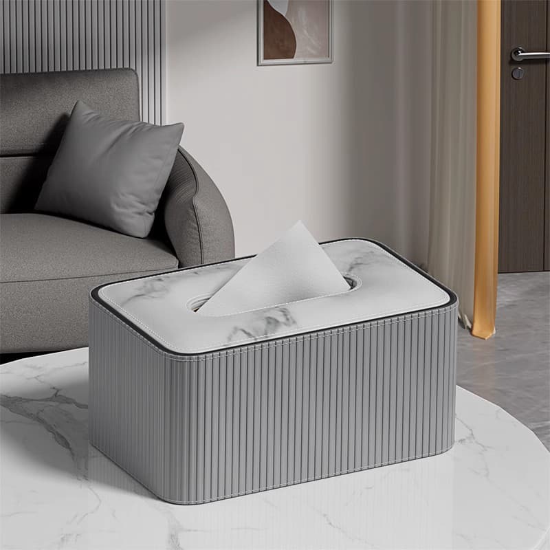 ティッシュケース レザー調シンプル・おしゃれなティッシュカバーボックス