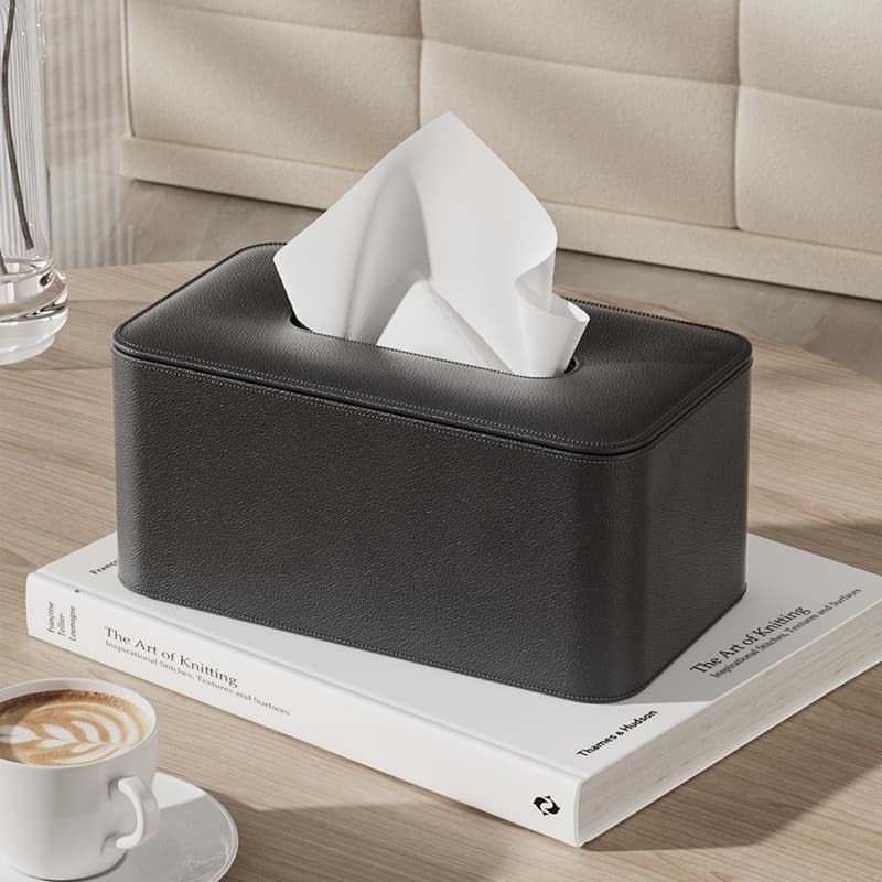 ティッシュケース レザー調シンプル・おしゃれなティッシュカバーボックス