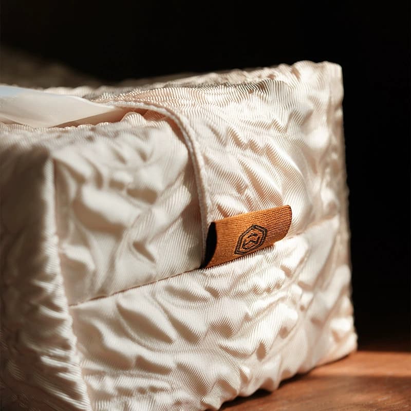 ティッシュケース　うねり模様織り布ティッシュケース