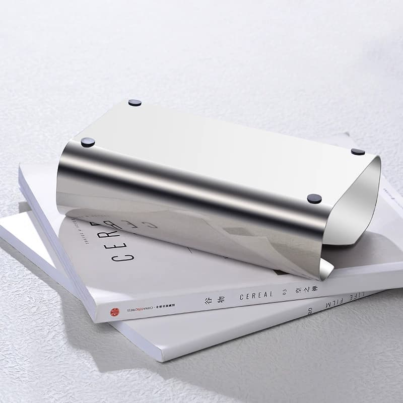 ティッシュケース　曲線美ステンレスティッシュケース