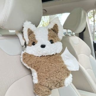 ティッシュケース もふもふわんこのティッシュポーチ