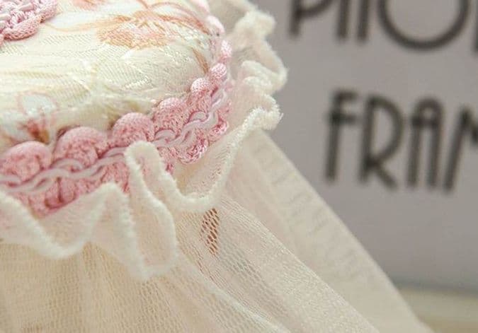 ティッシュケース 花飾りレース付き姫系ティッシュカバー