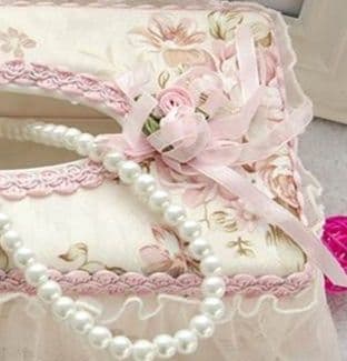 ティッシュケース 花飾りレース付き姫系ティッシュカバー