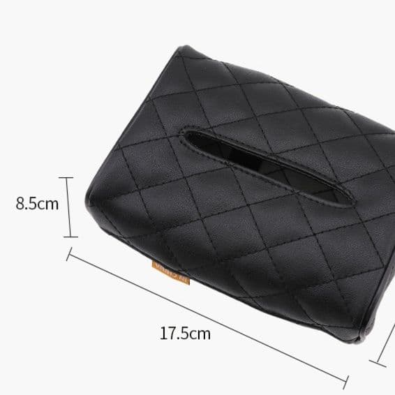 ティッシュケース レザー 車載用多機能キルティング縫製ティッシュホルダー