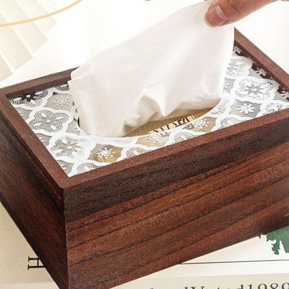 ティッシュケース 天然木目調和風ティッシュボックス収納ケース