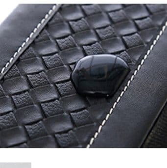 ティッシュケース 編み込み模様　レザー　多機能収納付き