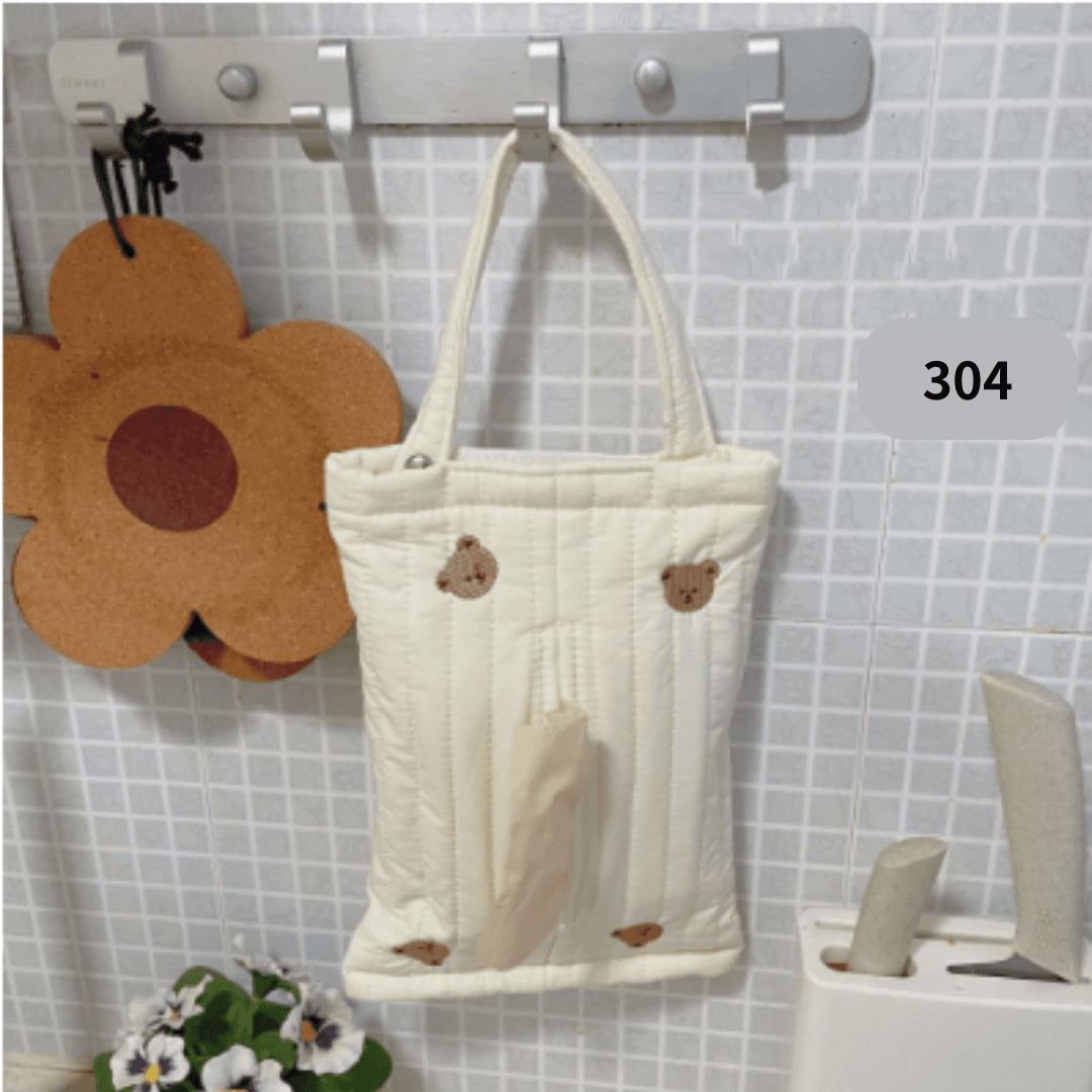 ティッシュケース フェルト花柄ティッシュカバー吊り下げ可能なかわいいケース