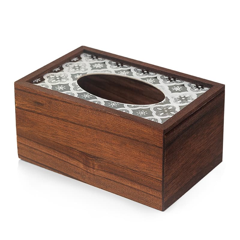 ティッシュケース 天然木目調和風ティッシュボックス収納ケース