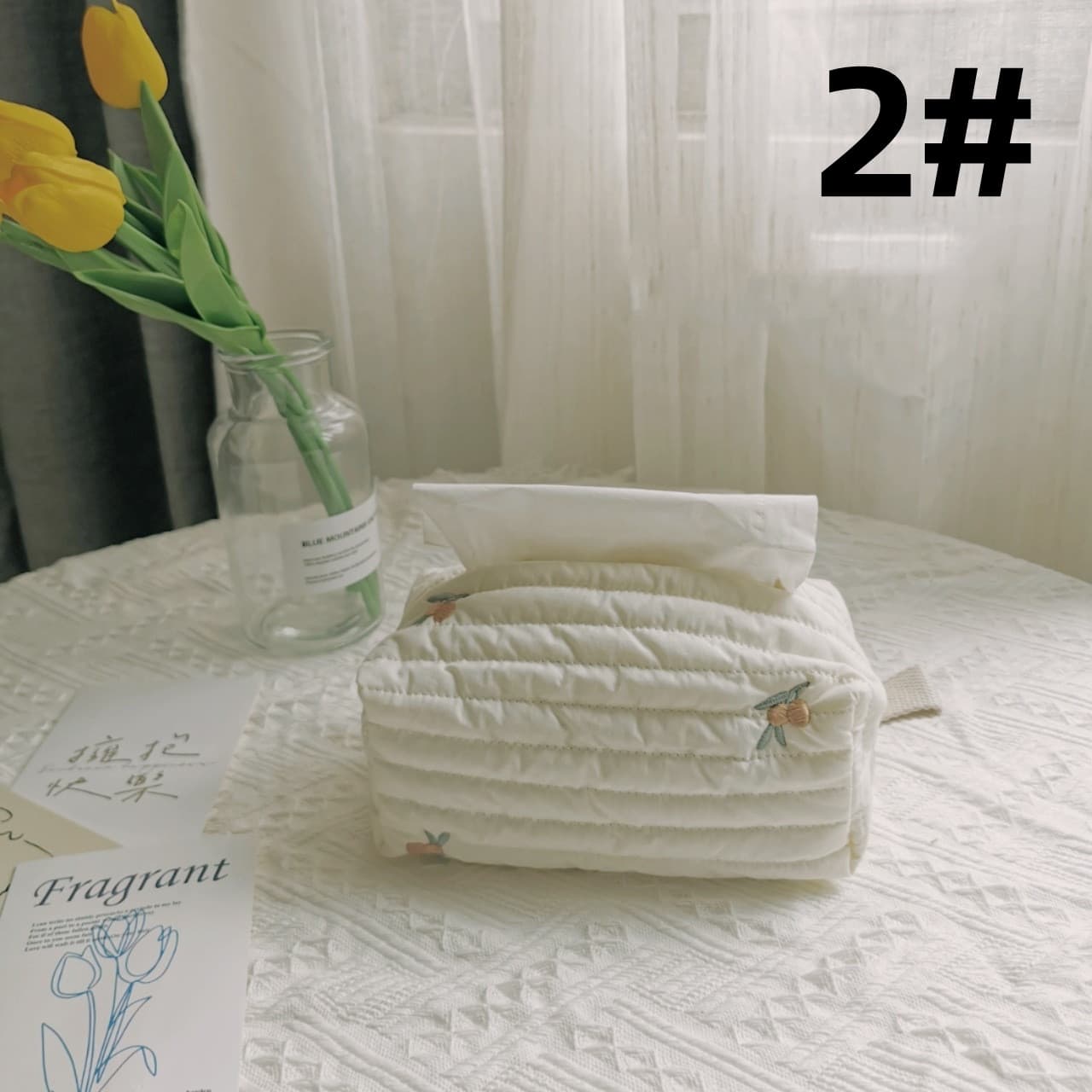 ティッシュケース フェルト花柄ティッシュカバー吊り下げ可能なかわいいケース