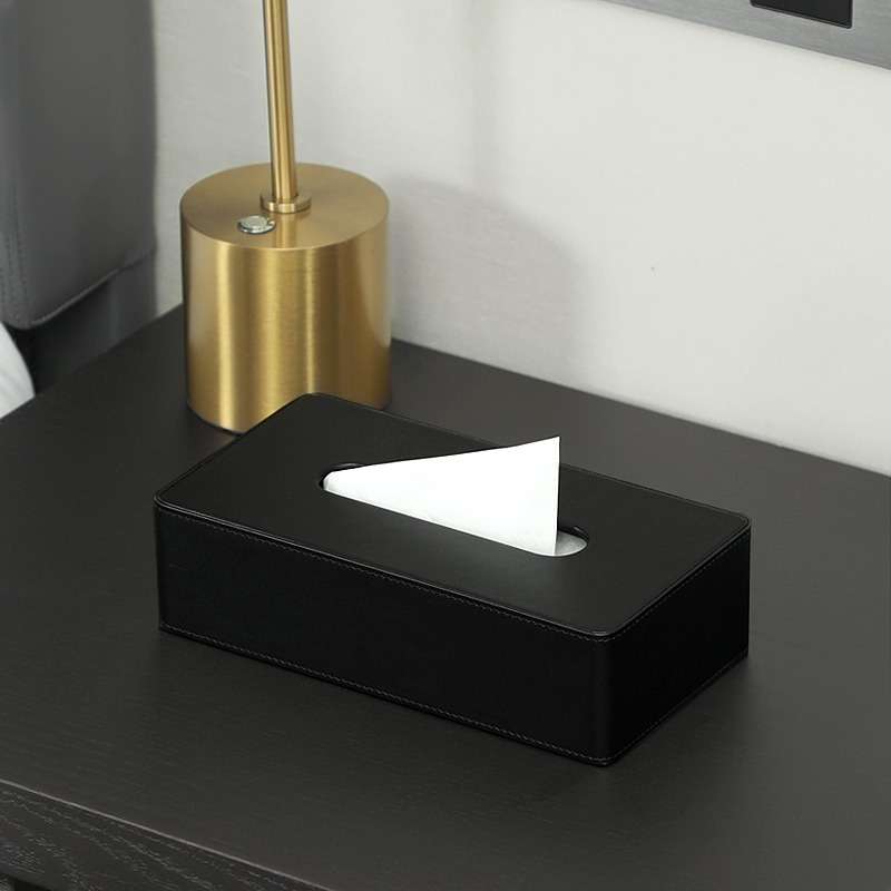 ティッシュケース　高級感漂う上質レザーティッシュケース