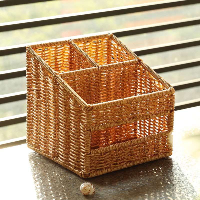 ティッシュケース　多機能ラタンティッシュケース