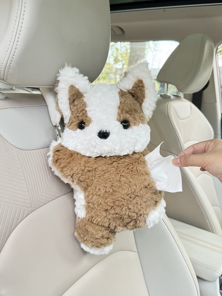 ティッシュケース もふもふわんこのティッシュポーチ