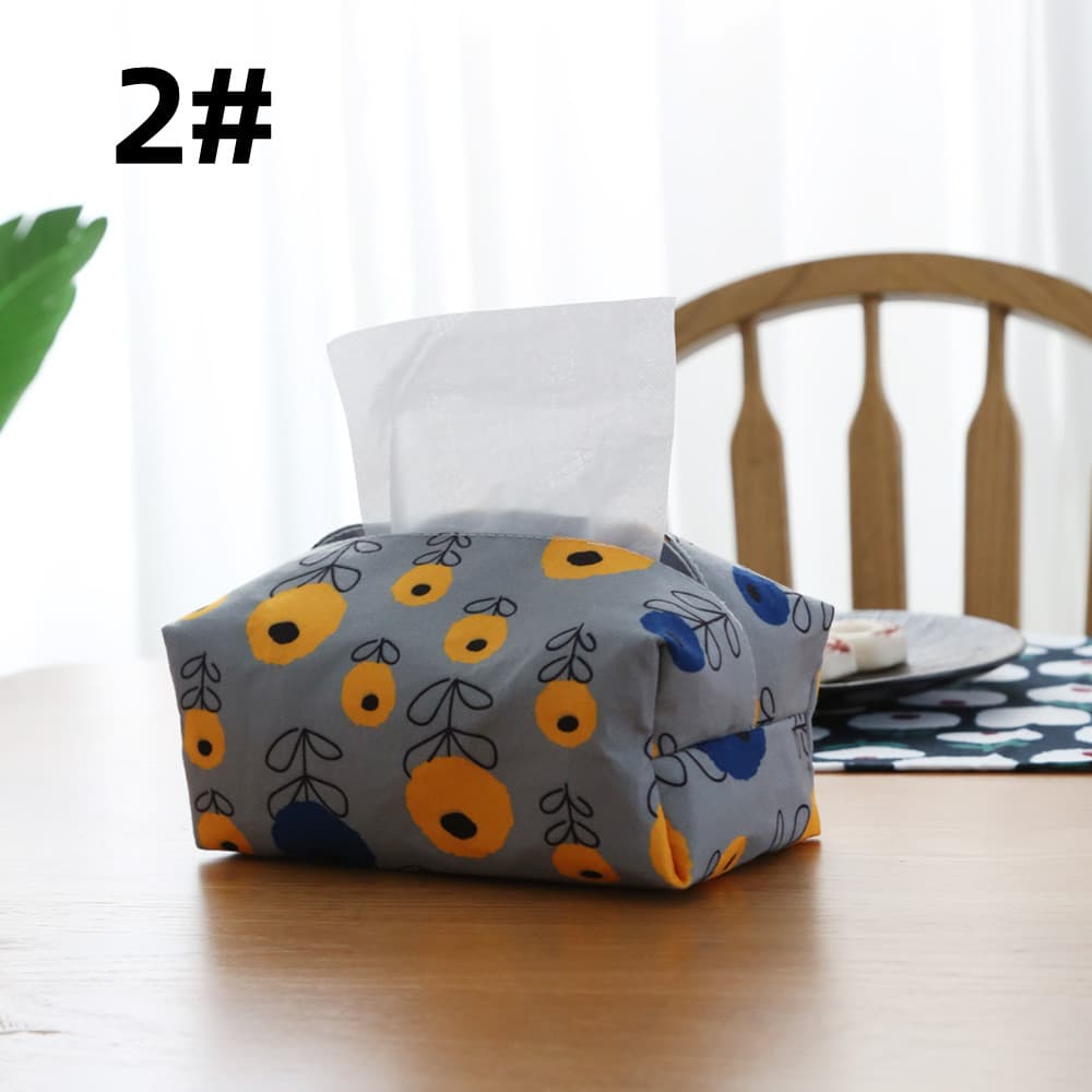 ティッシュケース フェルト花柄ティッシュカバー 取っ手付き可愛いボックス型