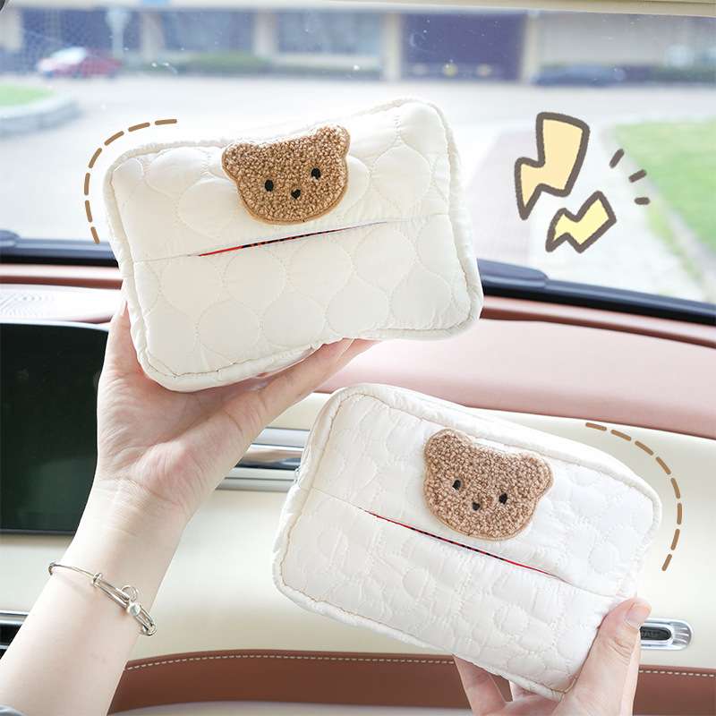 ティッシュケース　おしゃれ布カバーくまさんティッシュケース