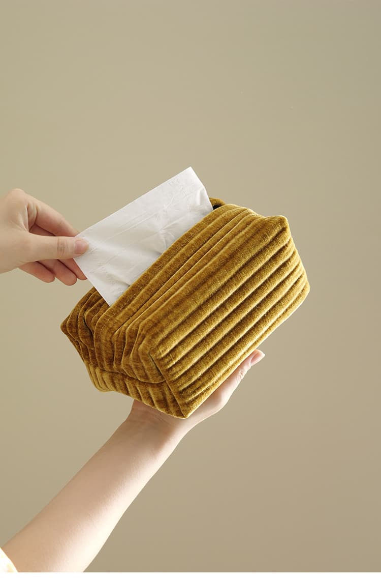 ティッシュケース 布製ソフトコーデュロイティッシュカバー