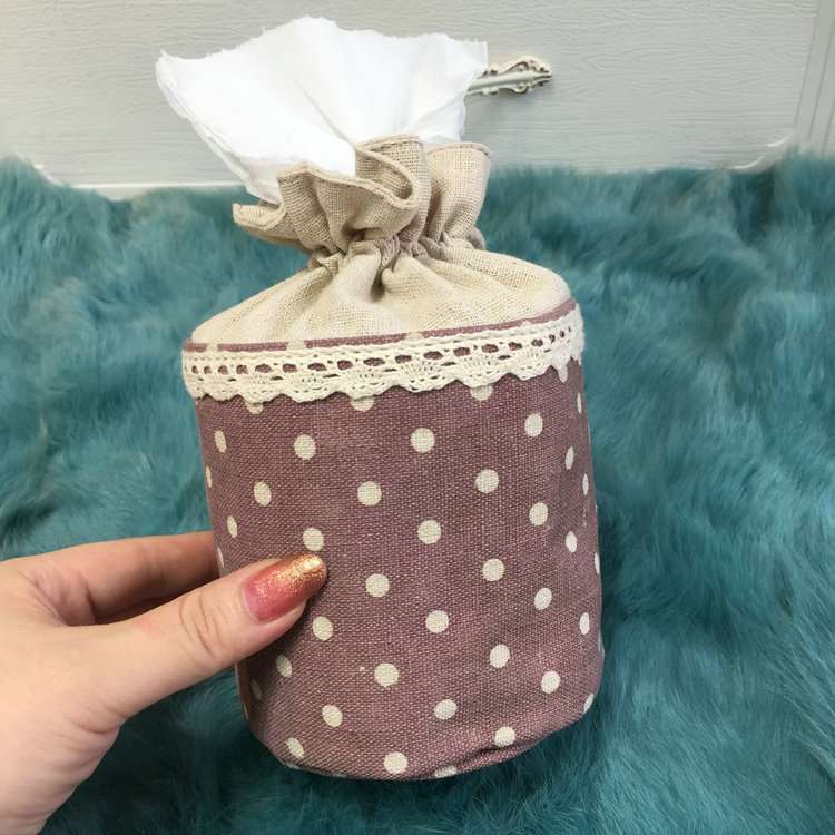 レトロ可愛い巾着ティッシュケース