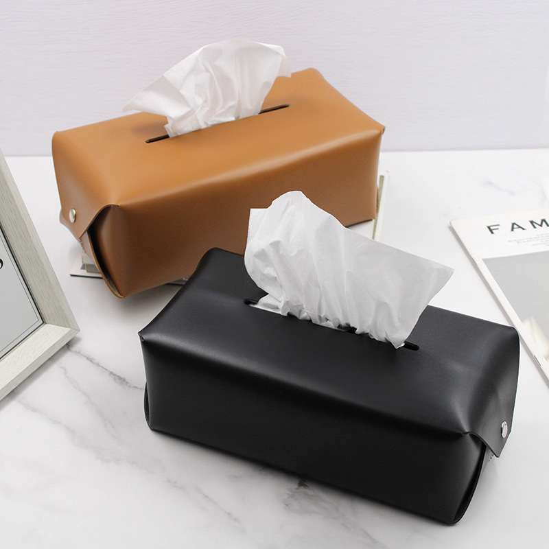 ティッシュケース　柔らか素材レザーソフトティッシュボックス