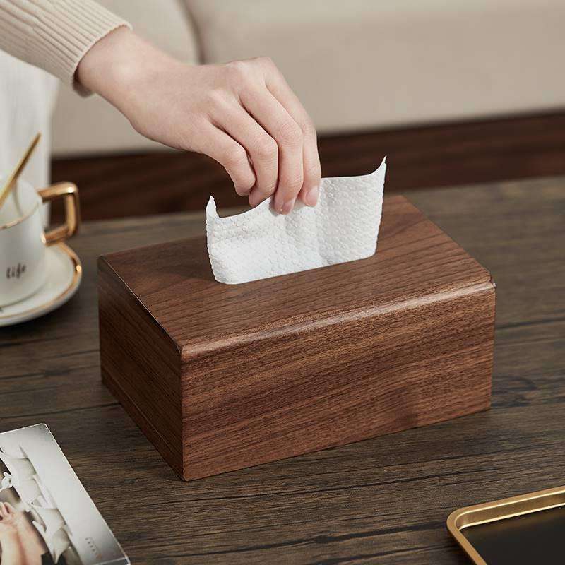 ティッシュケース 木目際立つ高級感ティッシュボックス