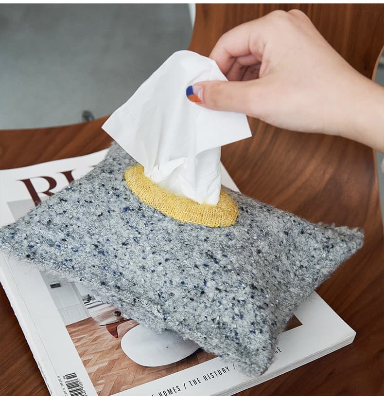 ティッシュケース ふわもこ布製ティッシュカバー