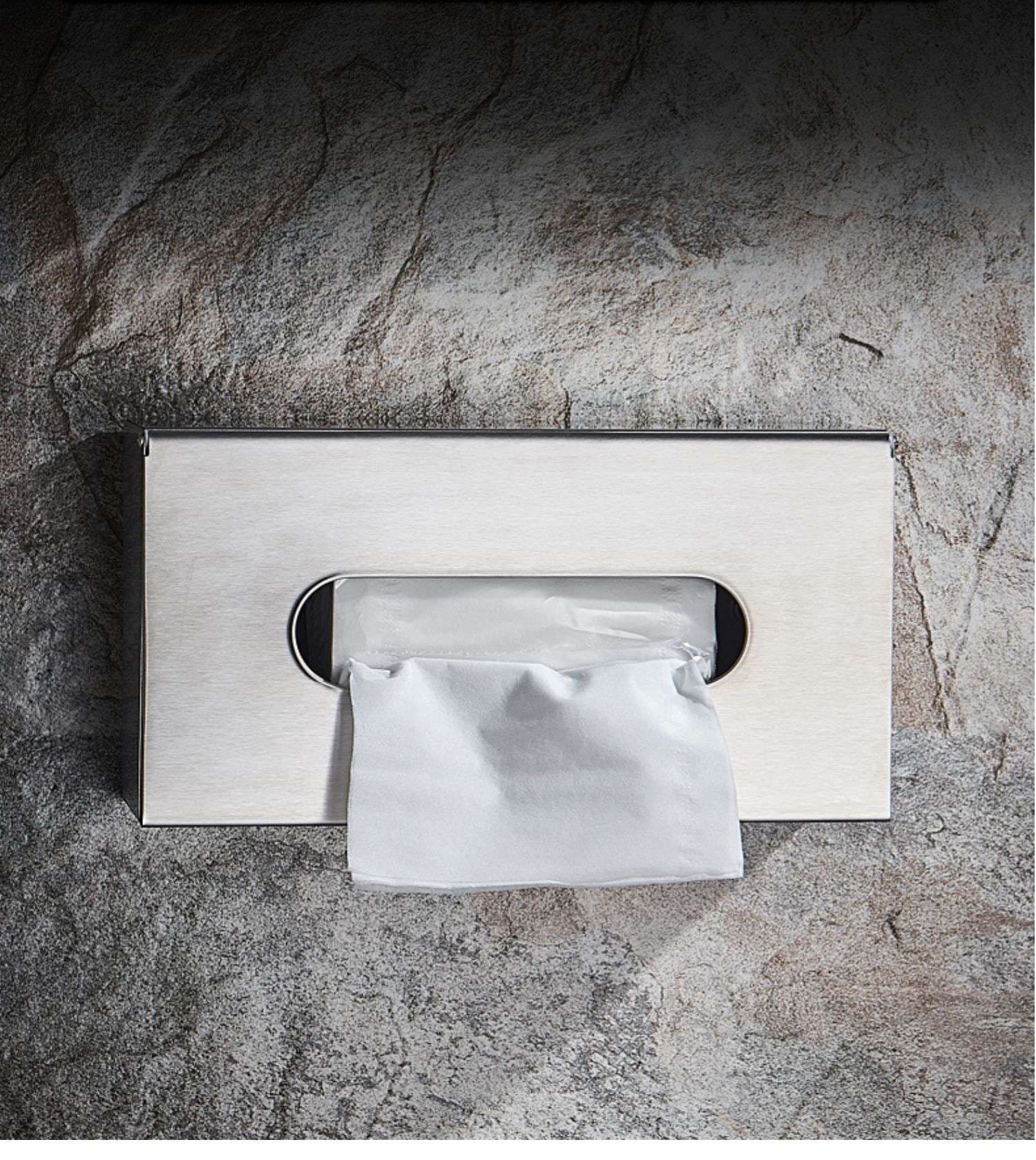 ティッシュケース　洗練シンプルステンレスティッシュケース