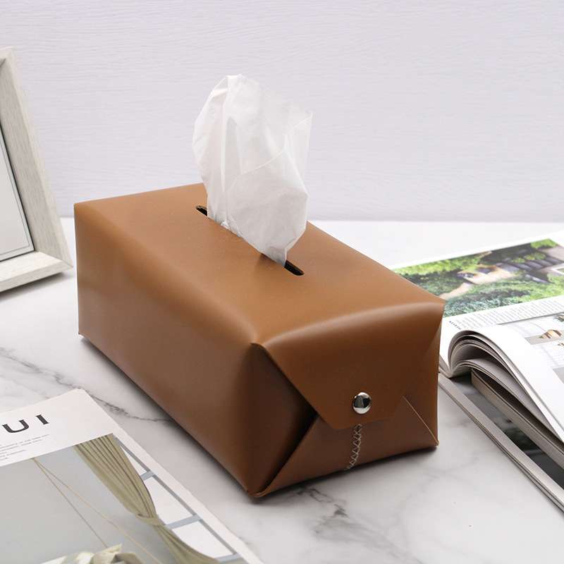 ティッシュケース　柔らか素材レザーソフトティッシュボックス