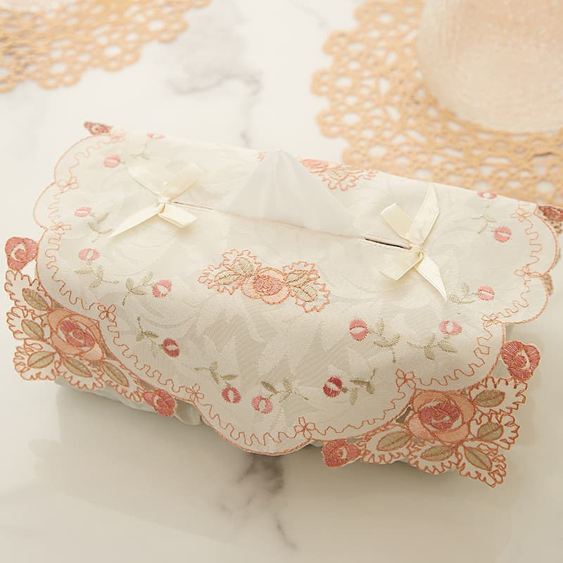 ティッシュケース 高級ソフトレースティッシュカバー