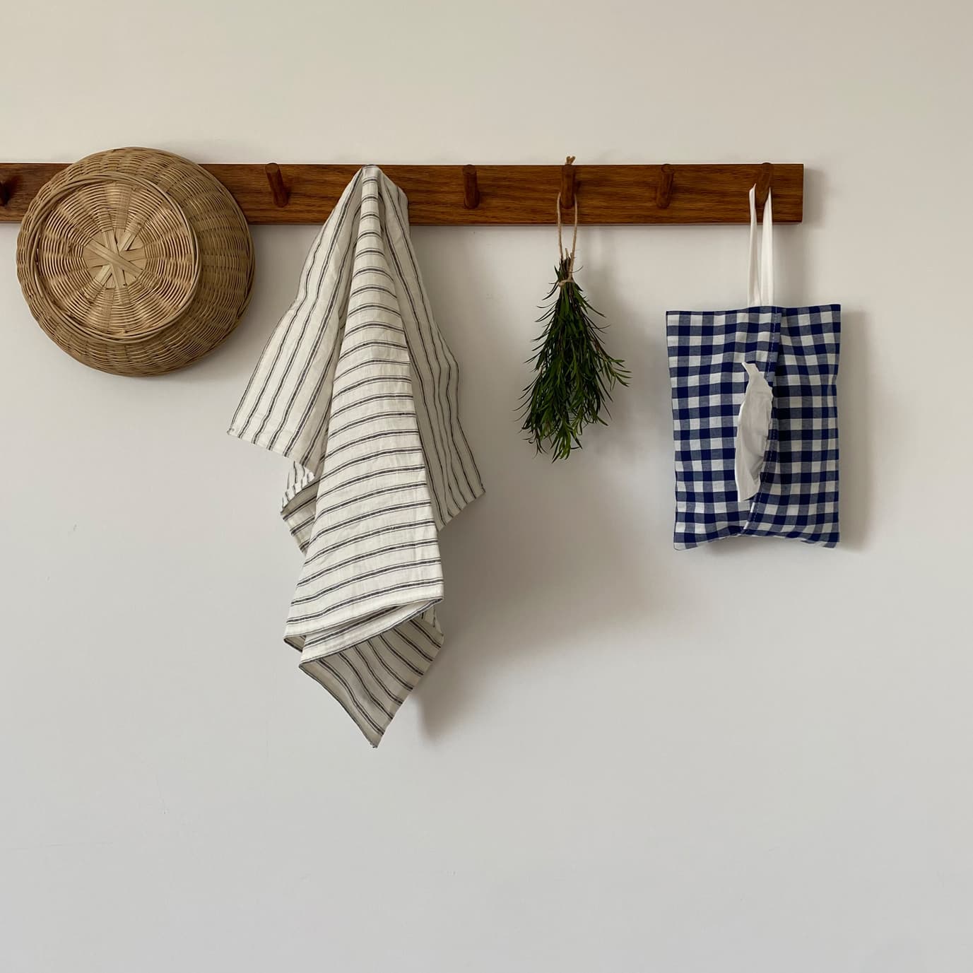 ティッシュケース ティッシュケース ほっこり格子柄ハンギングポーチ