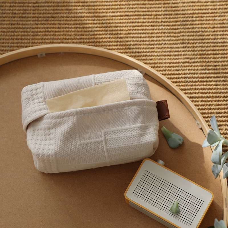 ティッシュケース 布製ニットパターンティッシュケース