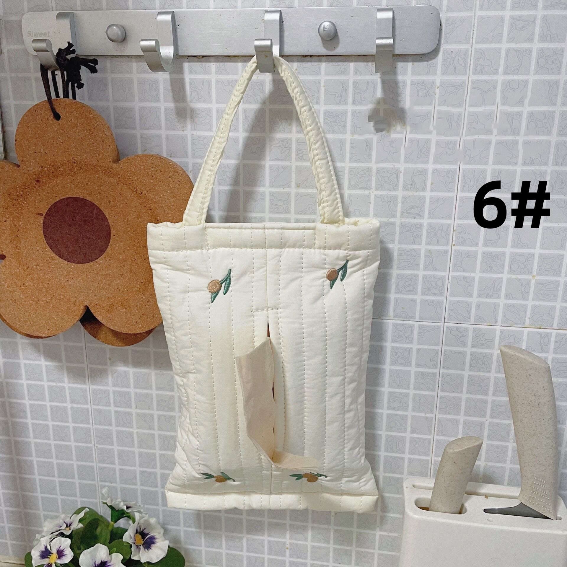 ティッシュケース フェルト花柄ティッシュカバー吊り下げ可能なかわいいケース