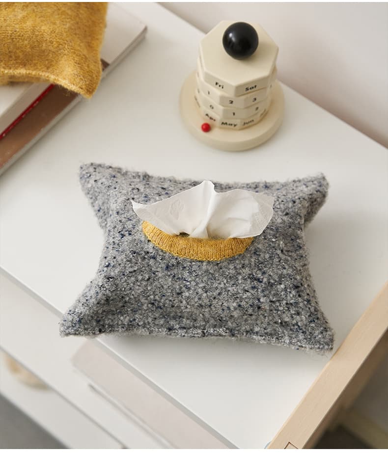 ティッシュケース ふわもこ布製ティッシュカバー