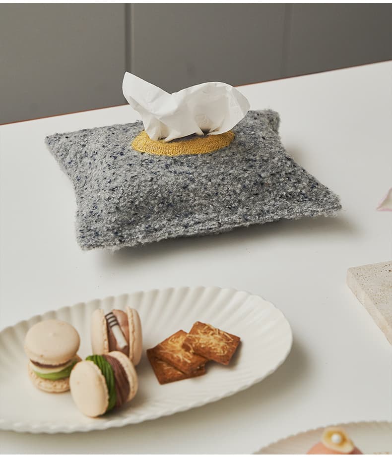 ティッシュケース ふわもこ布製ティッシュカバー