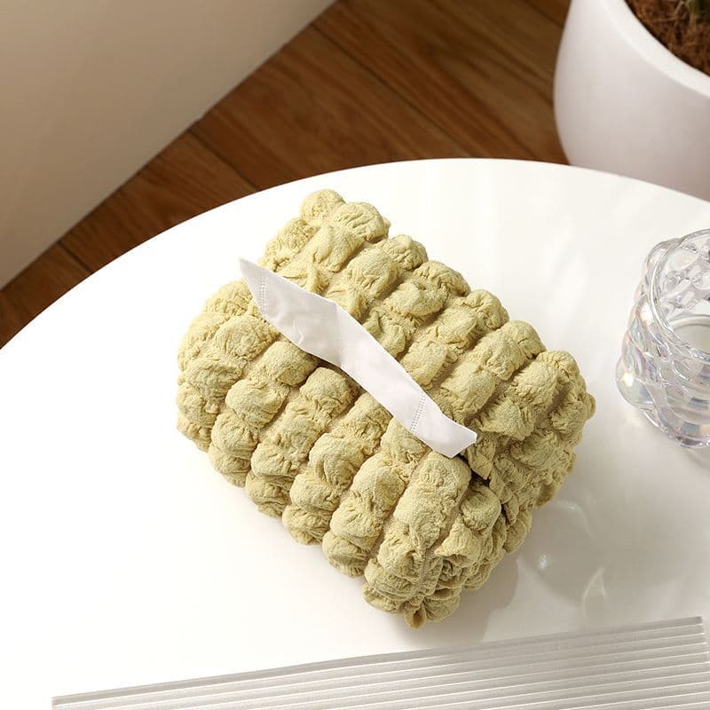 ティッシュケース ふわもこ立体織りティッシュボックス