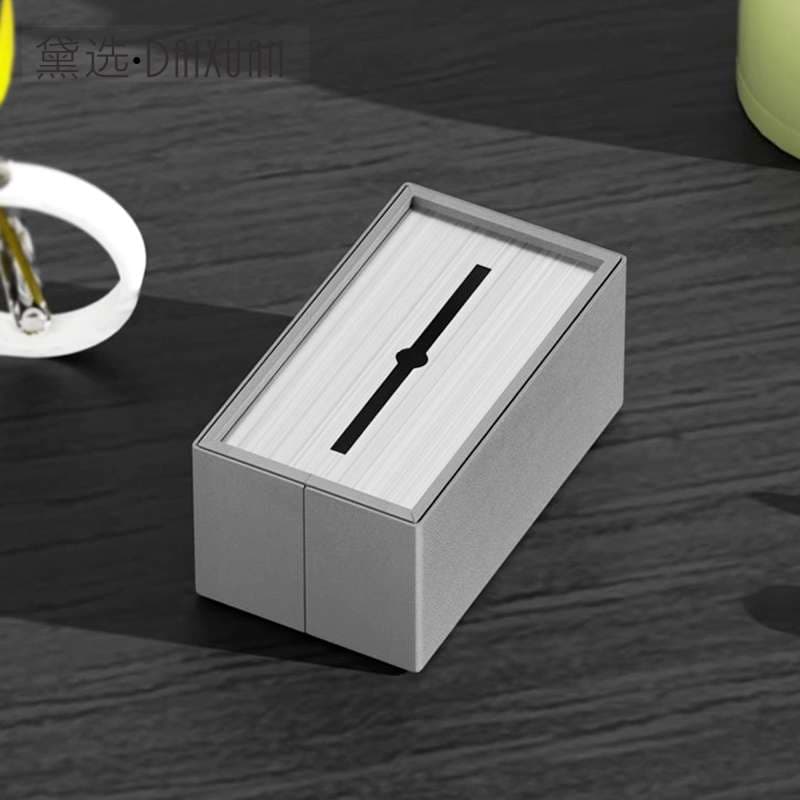 ティッシュケース　レザー調シンプルスリムティッシュケース