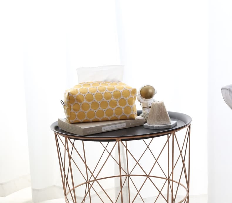 フェルト製チェック柄ティッシュケース吊り下げ式カバー