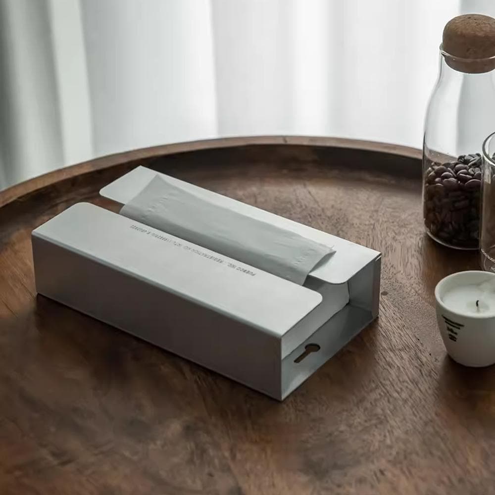 ティッシュケース　凹凸デザインステンレス製ティッシュケース