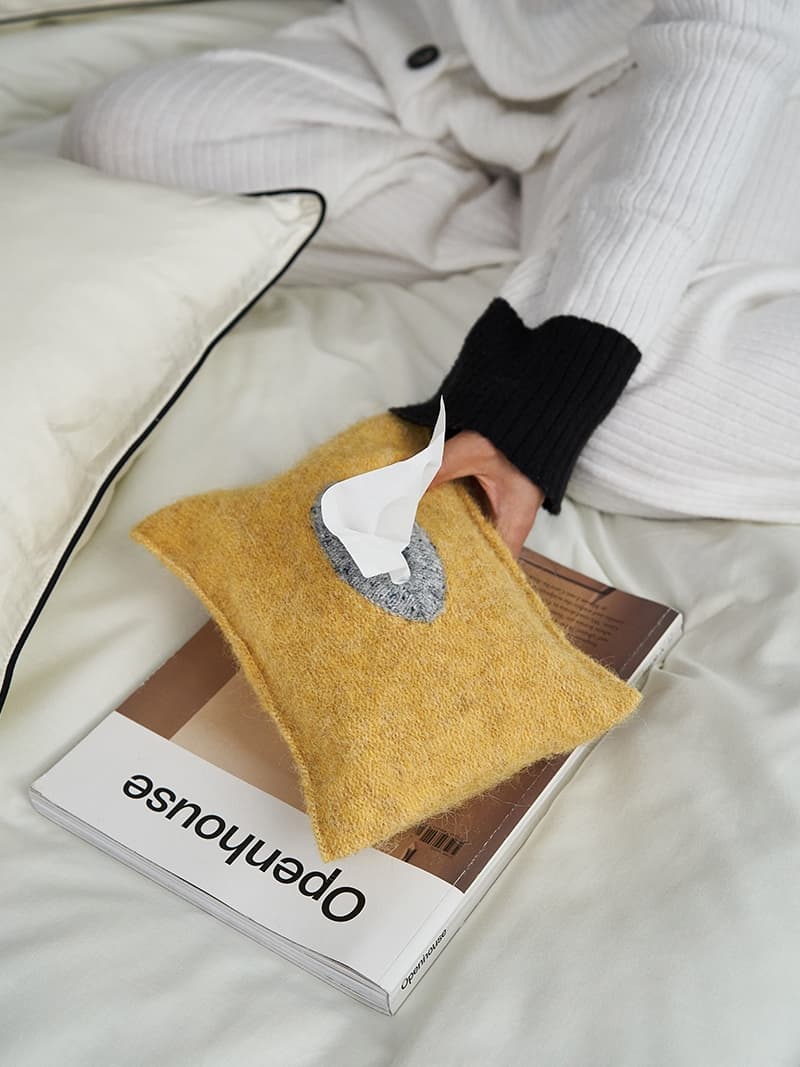 ティッシュケース ふわもこ布製ティッシュカバー