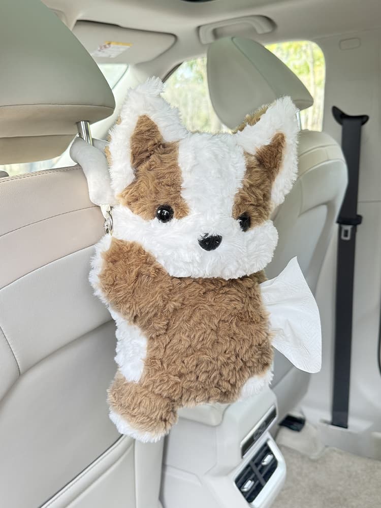 ティッシュケース もふもふわんこのティッシュポーチ