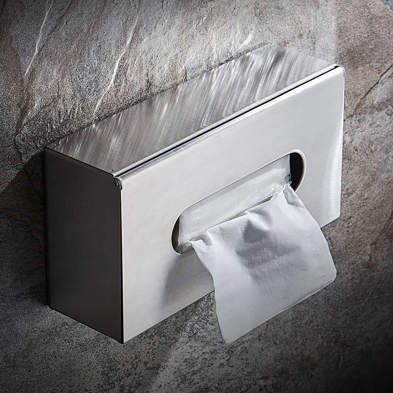 ティッシュケース　洗練シンプルステンレスティッシュケース