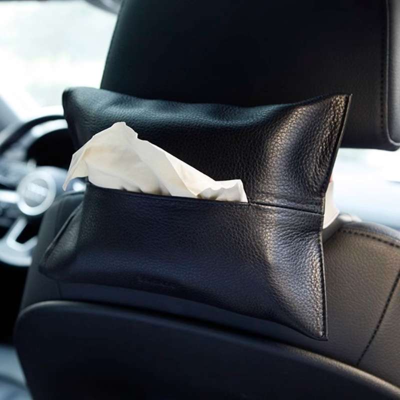 ティッシュケース 吊り下げれる高級車用レザーティッシュホルダー