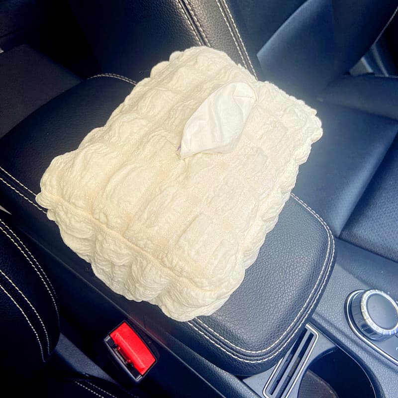 ティッシュケース 布 レース刺繍車載用ティッシュケース