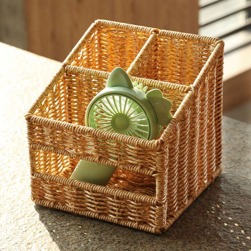 ティッシュケース　多機能ラタンティッシュケース