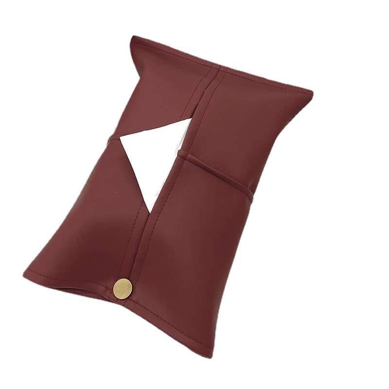 ティッシュケース　おしゃれなレザー調三角ポーチティッシュケース